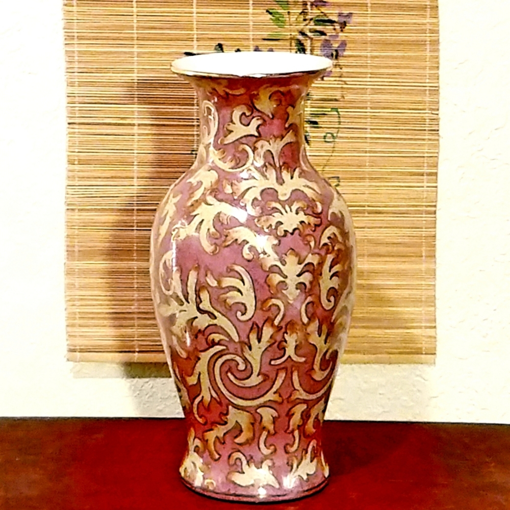 🌺SOLD🌺 Large Antique Tapestry Porcelain Vase - Picture 1 of 6